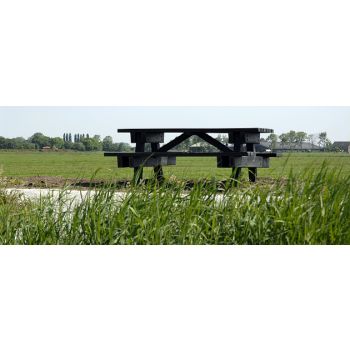 Picknickset 2-banks zonder anker, strip 200cm zwart