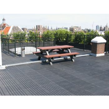 Picknickset 2-banks met anker, strip 200cm bruin