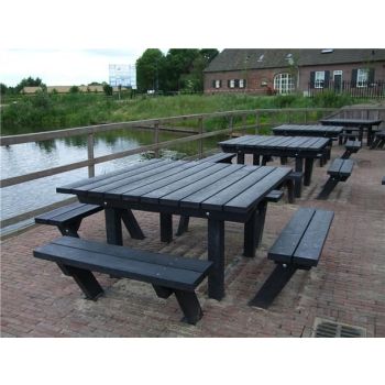 4-banks picknickset Zwart